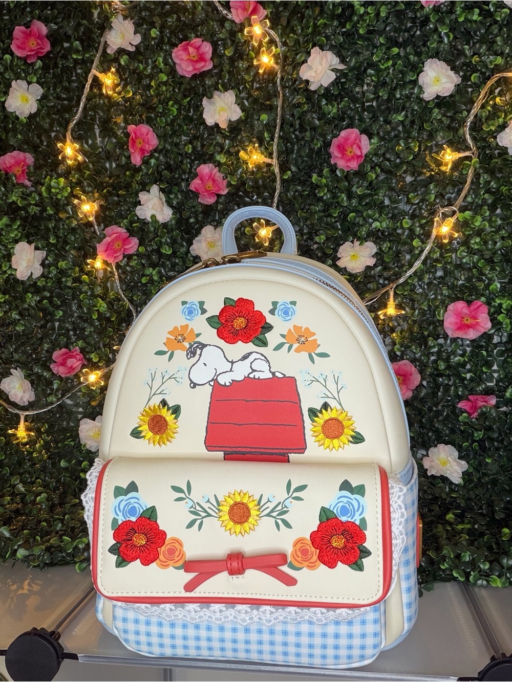 Loungefly Snoopy Floral Cream Kids Mini Backpack